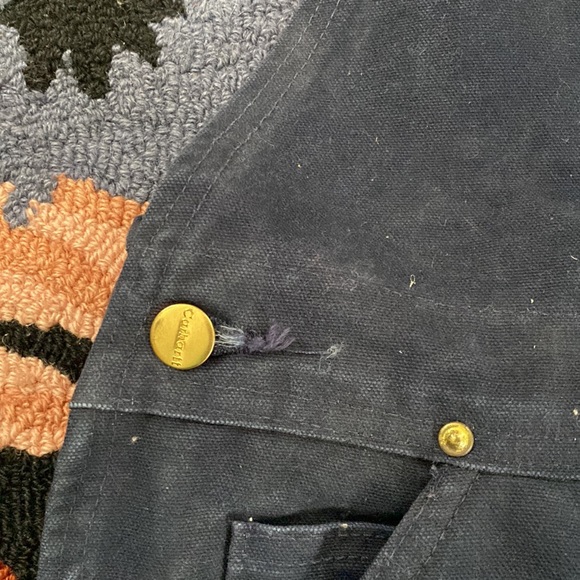 Carhartt Lined Heavy Bib Overalls 40x32 Navy - Picture 5 of 8